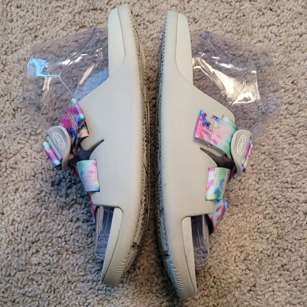 Chaco Chillos Slide Sandals Women's Beige 7 Tie Dye Cream Sport Slides
